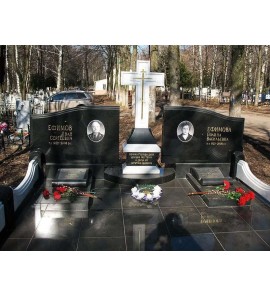 Памятник из гранита с крестом на могилу родителям