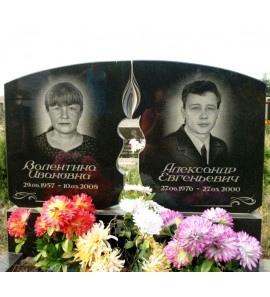 Памятник двойной с прорезной свечой ts0309