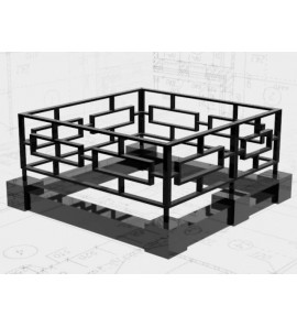 Поребрик из гранита с кованной оградой ts0393